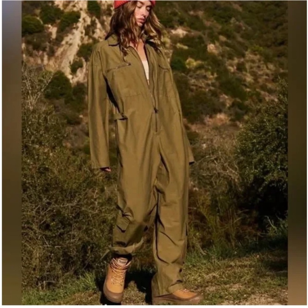 Free People Mesmerize Me Coveralls Green